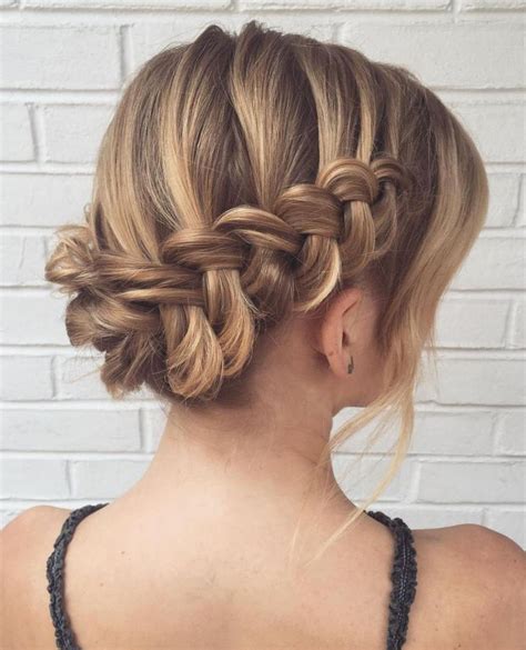 fancy short hairdos|braided updos for short hair.